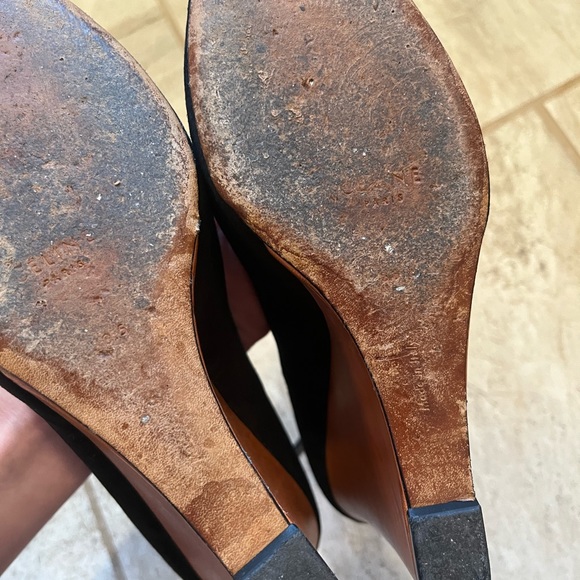 Celine black suede and brown leather wedges - Picture 16 of 17